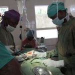 Surgery in progress at St Peter's hospital
