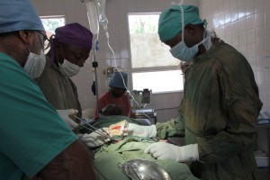 Surgery in progress at St Peter's hospital